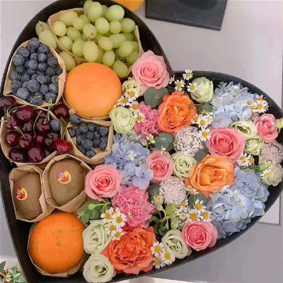fruits & flowers in box
